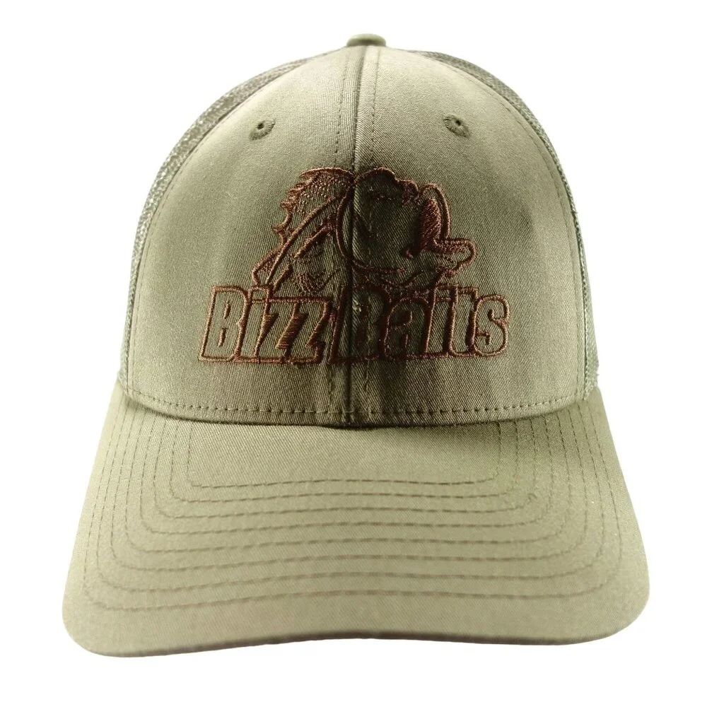 Bizz Baits Angler Fishing Embroidered‎ Green Snapback Trucker Baseball Hat Cap